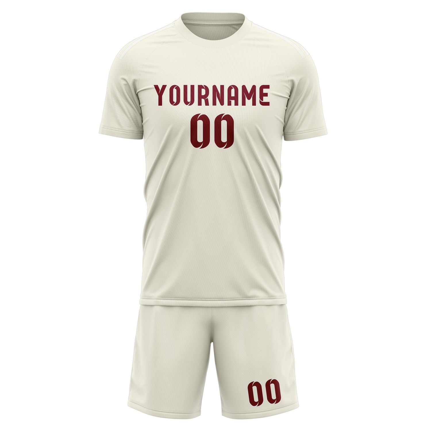 Custom Cream Crimson Red Soccer Set