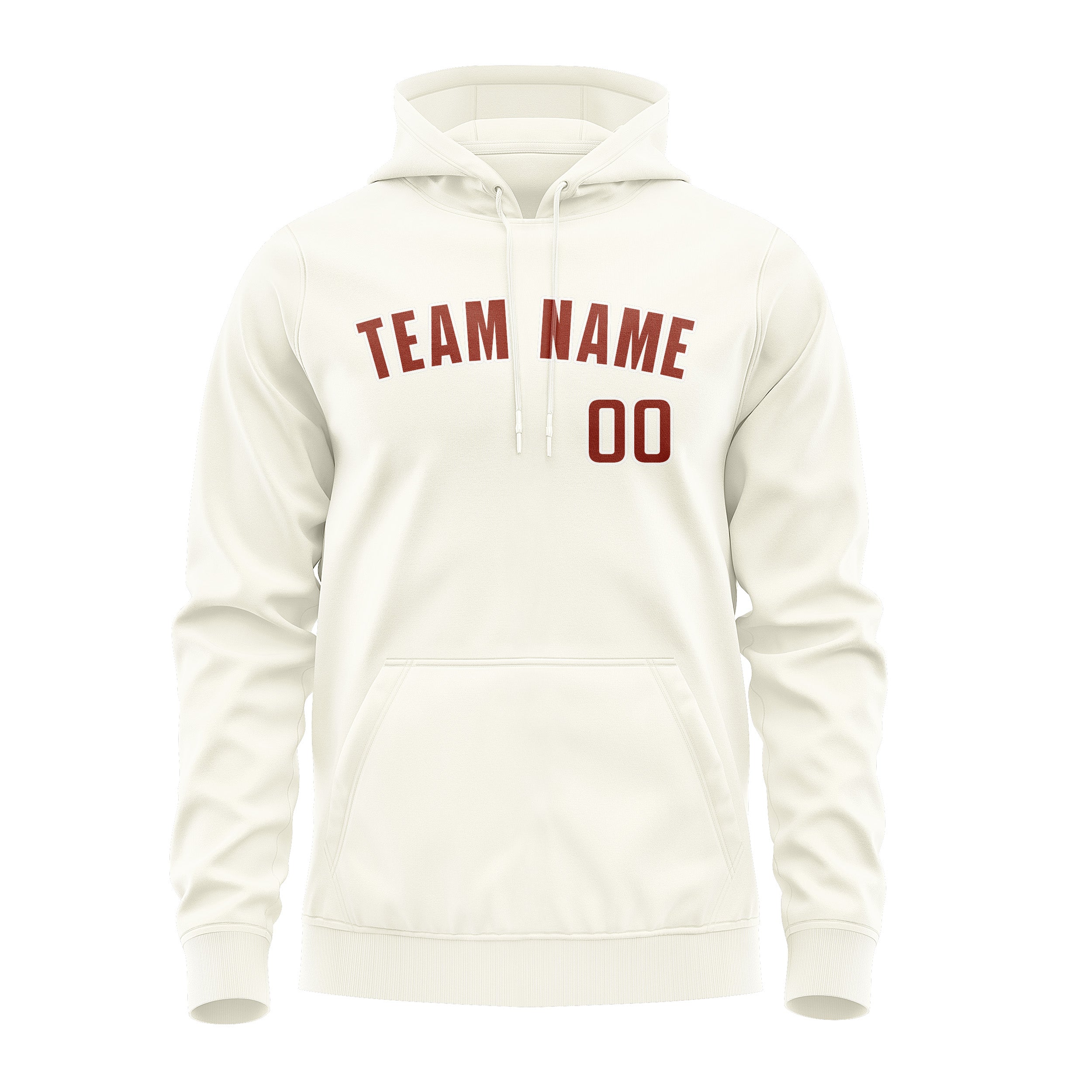 Custom Cream Coral Red Hoodie