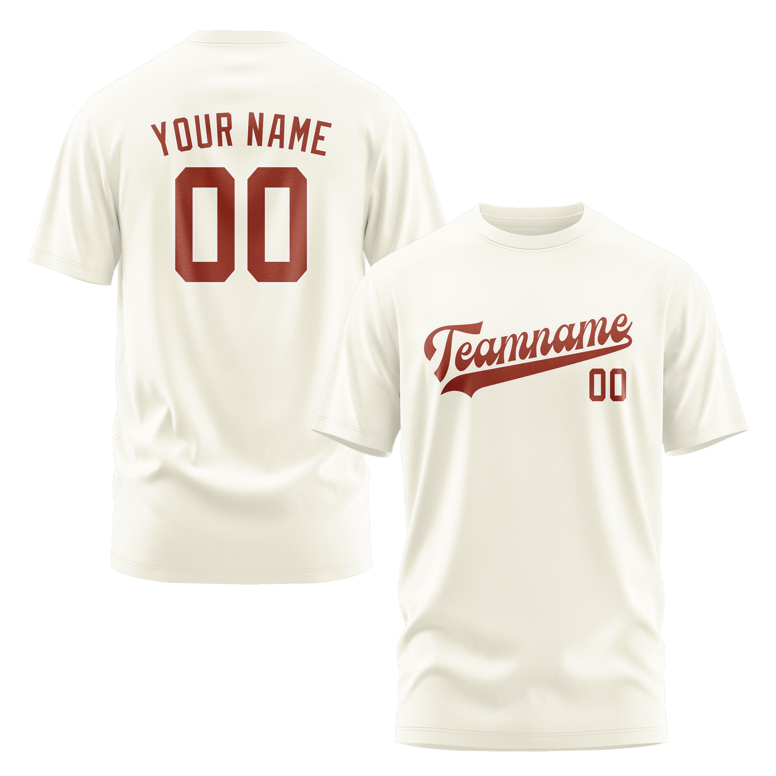 Custom Cream Coral Red T-Shirt