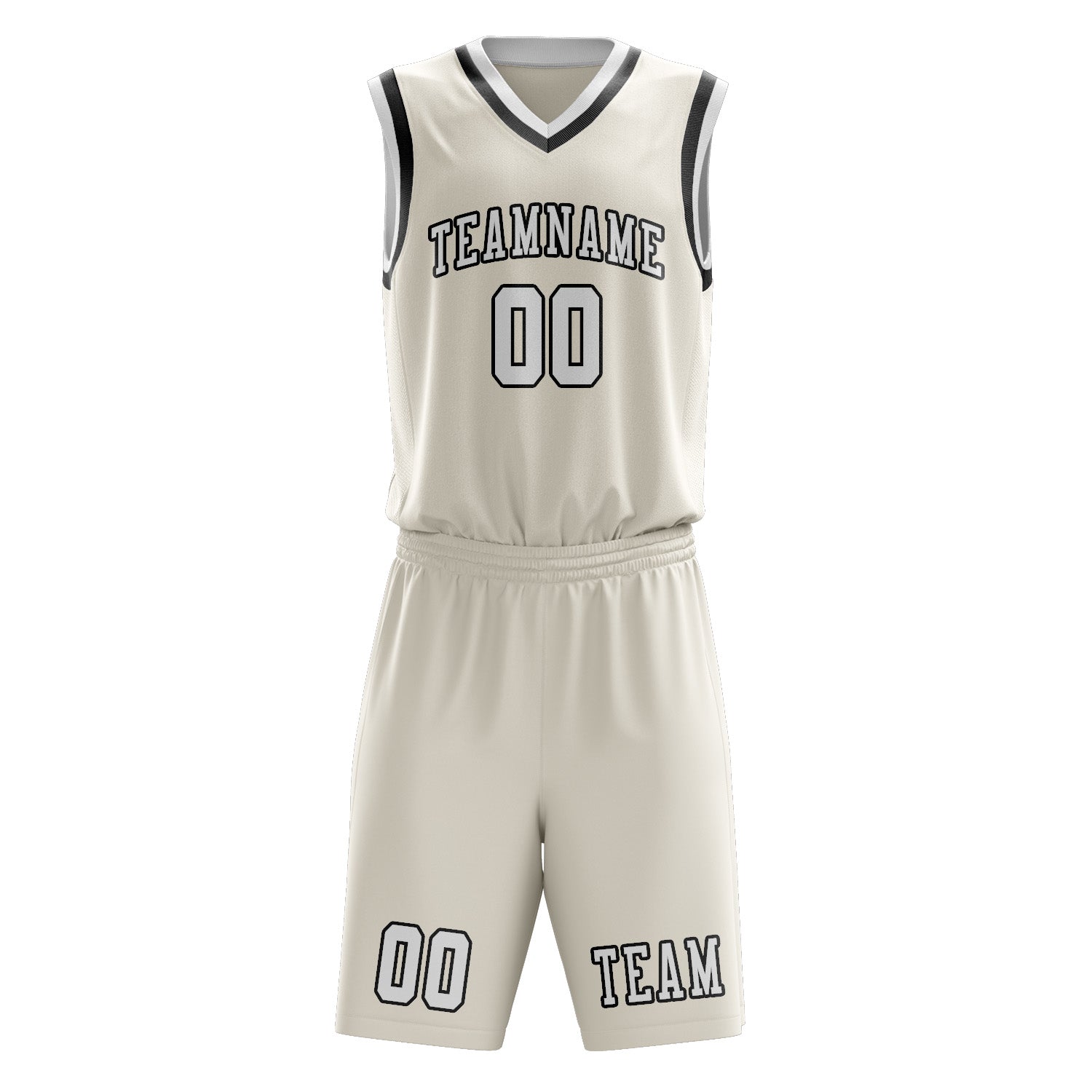 Custom Cream White Basketball Set