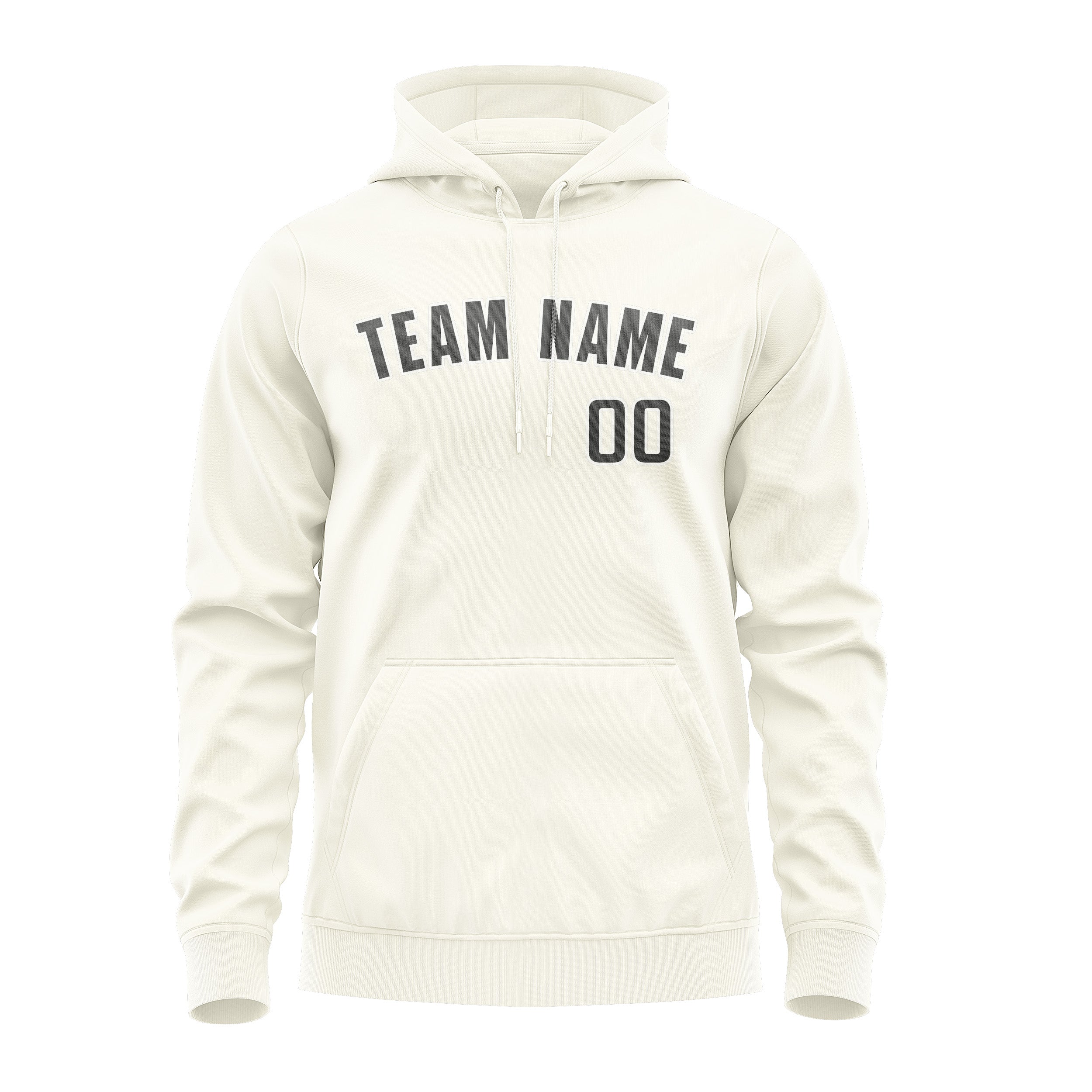 Custom Cream Dark Grey Hoodie