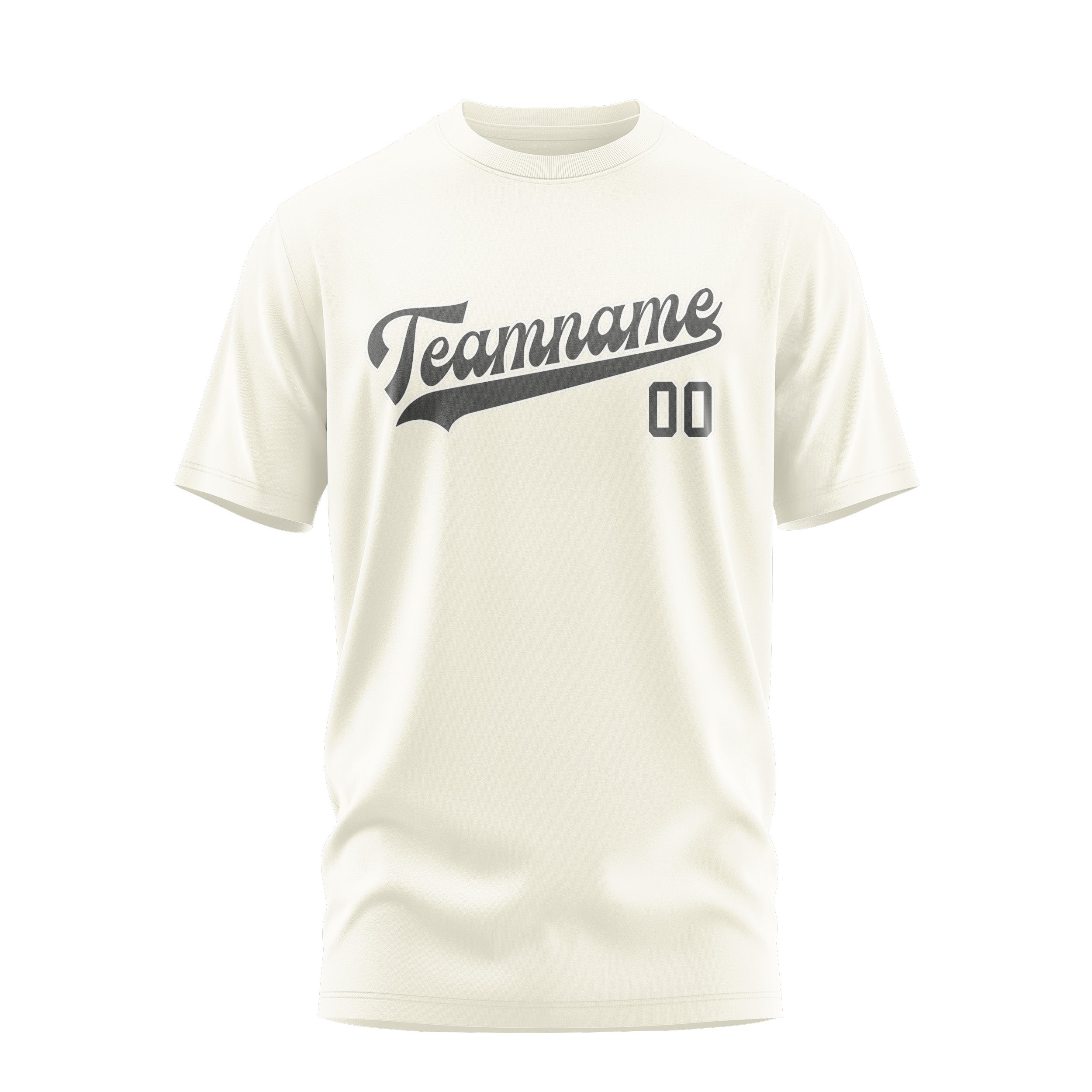 Custom Cream Dark Grey T-Shirt