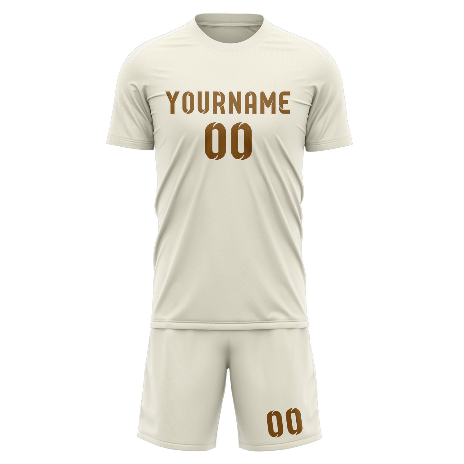 Custom Cream Khaki Soccer Set