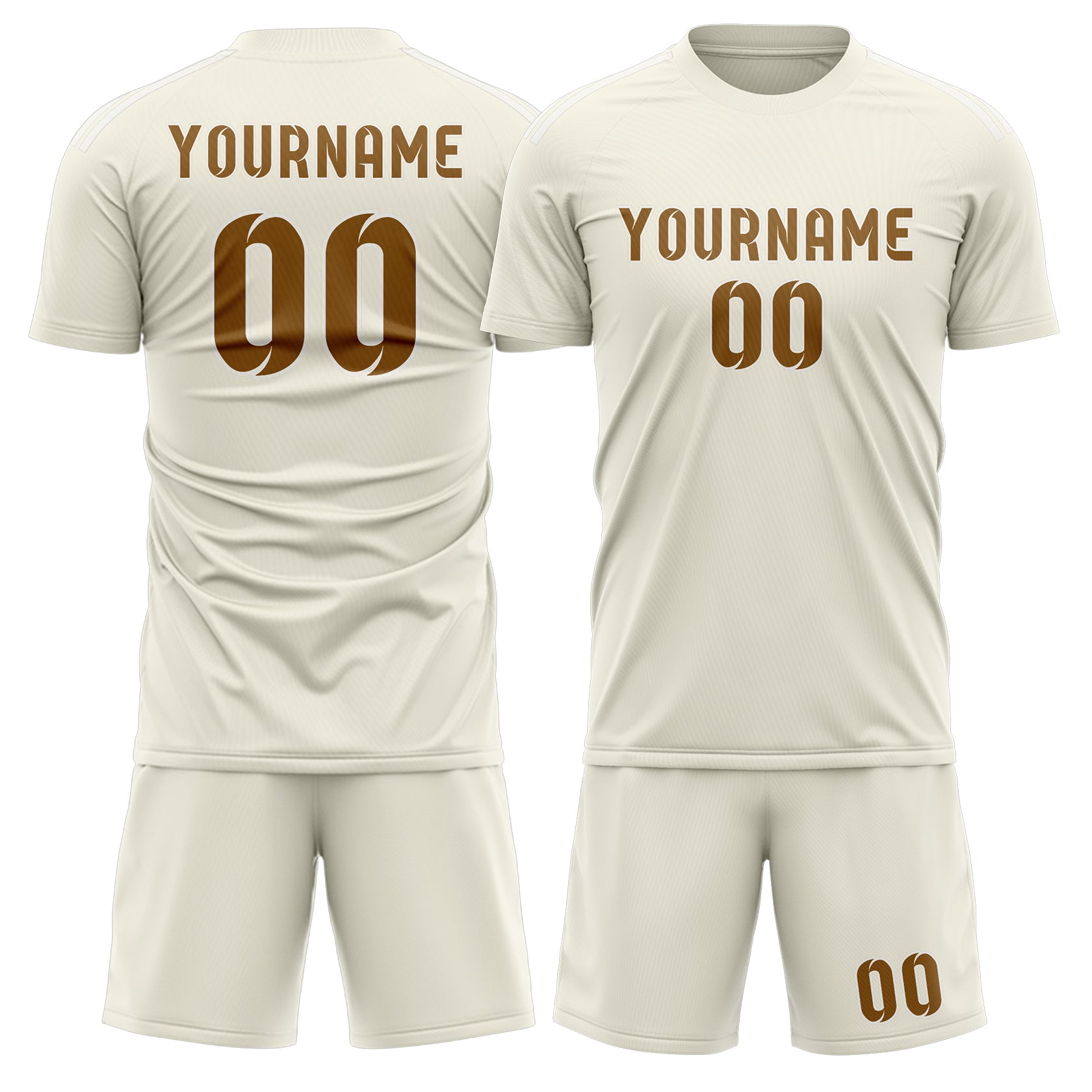 Custom Cream Khaki Soccer Set