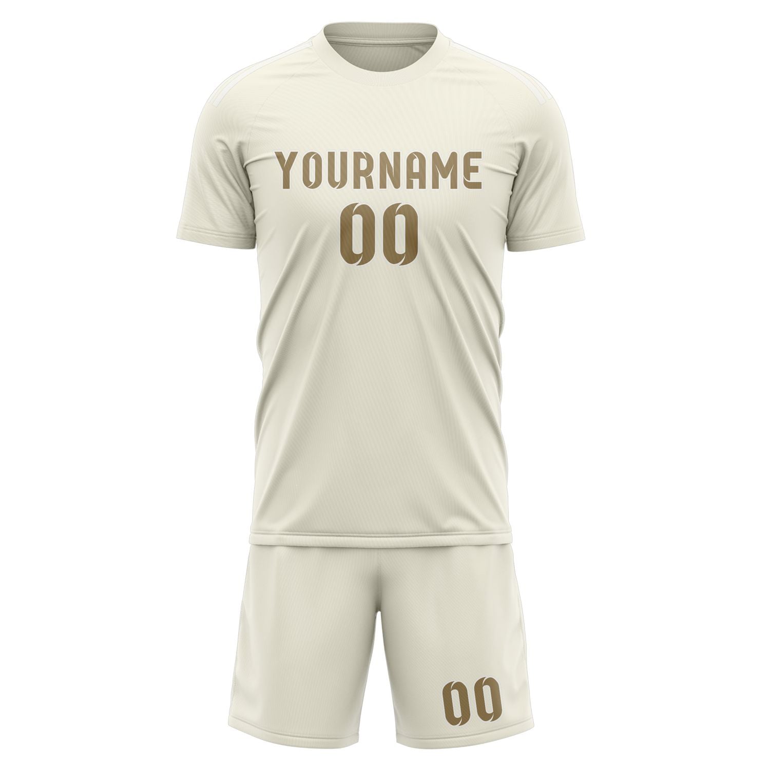 Custom Cream Light Khaki Soccer Set