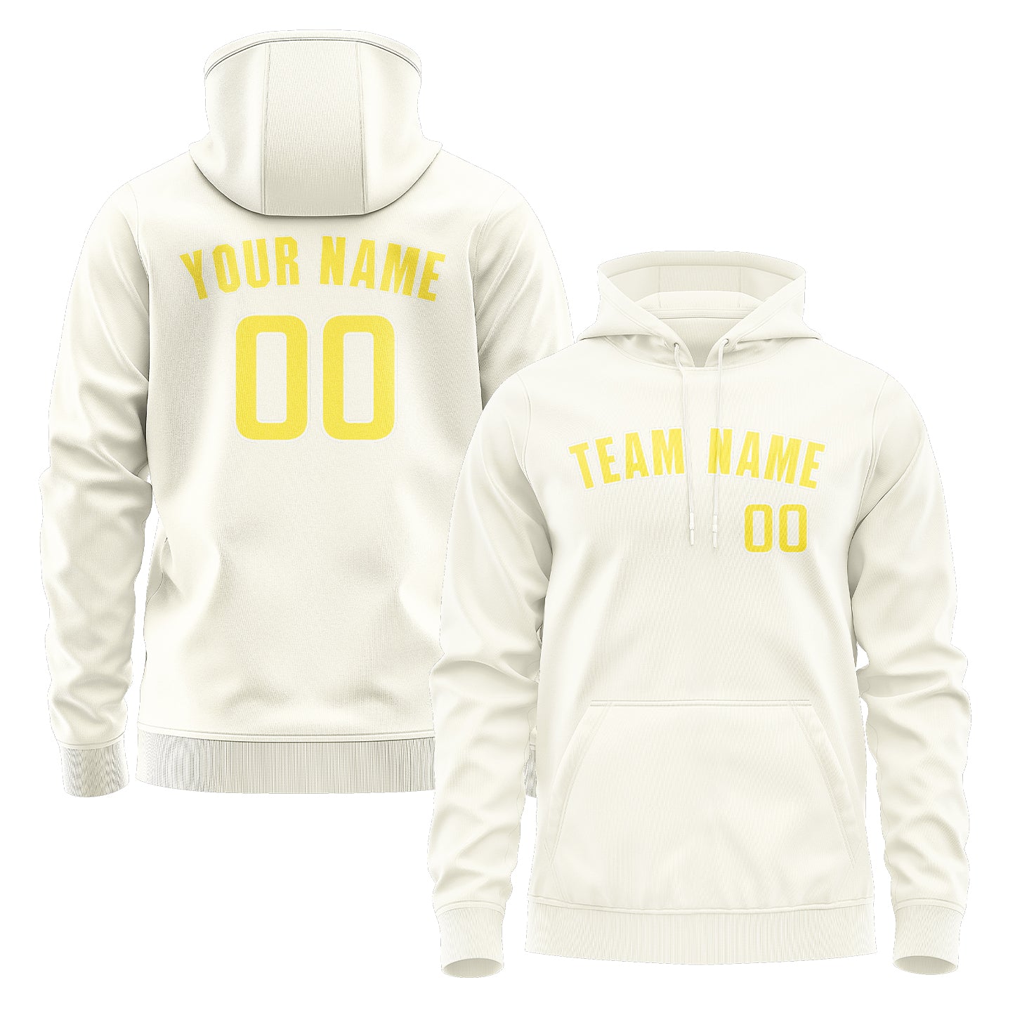 Custom Cream Light Yellow Hoodie