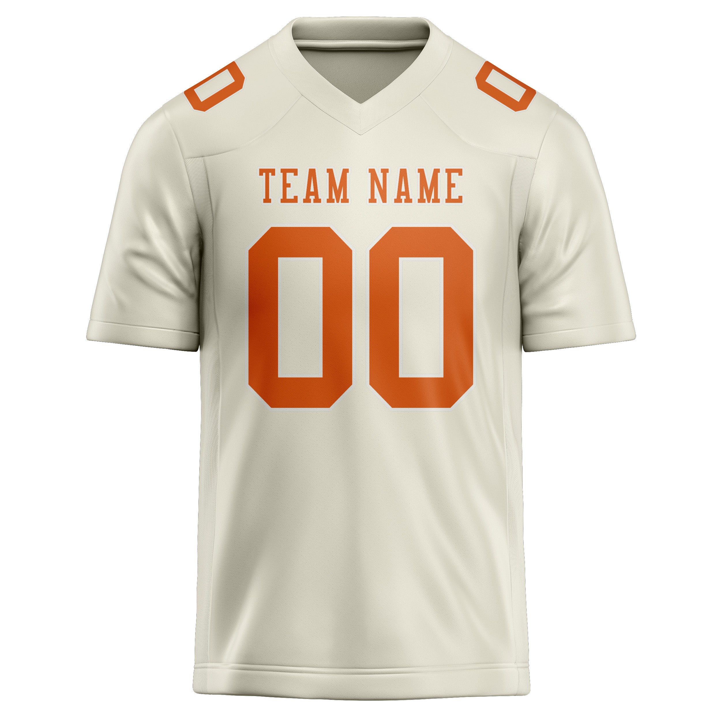 Custom Cream Orange Football Jersey