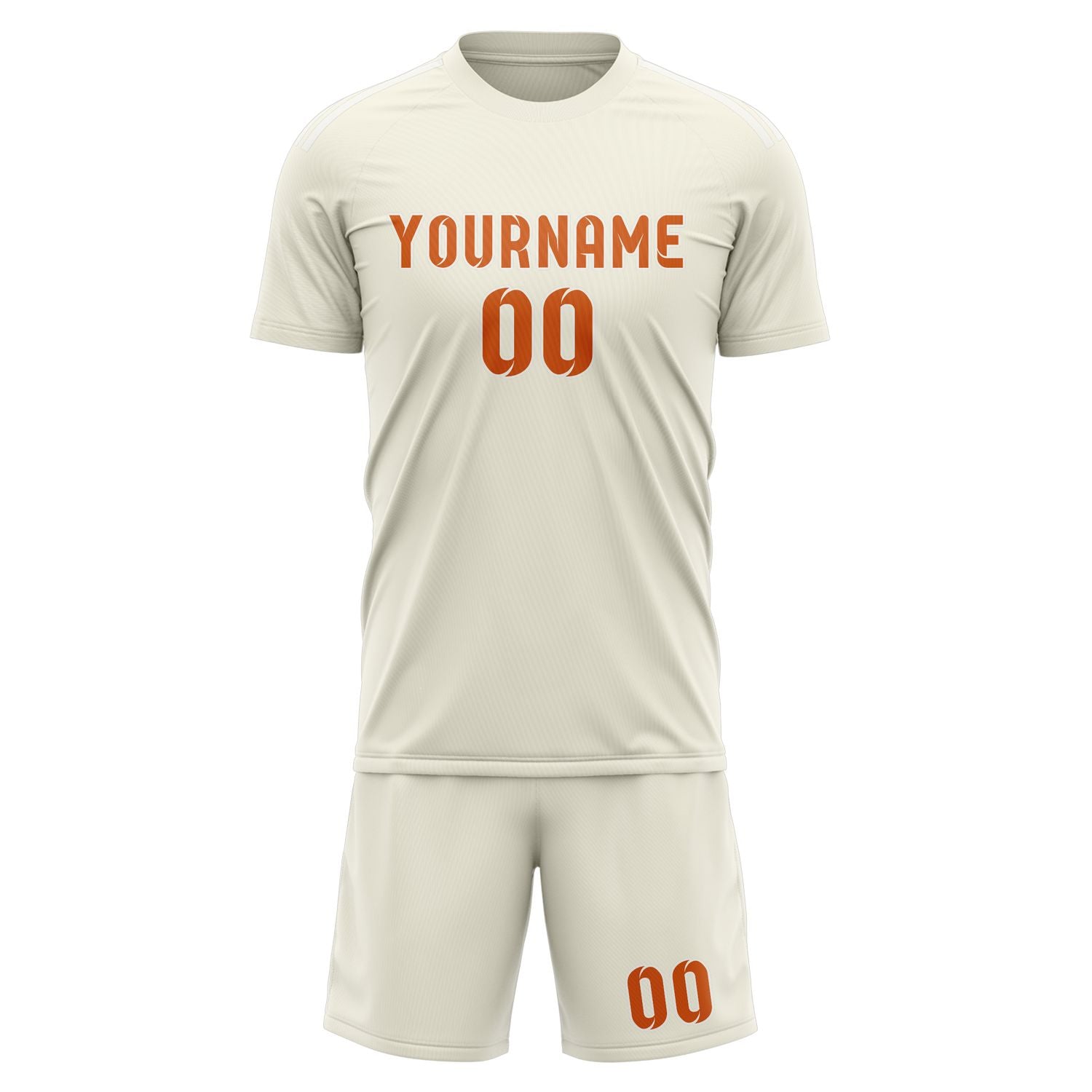 Custom Cream Orange Soccer Set