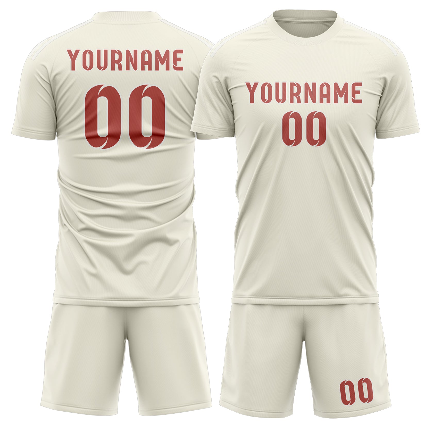 Custom Cream Copper Rose Soccer Set
