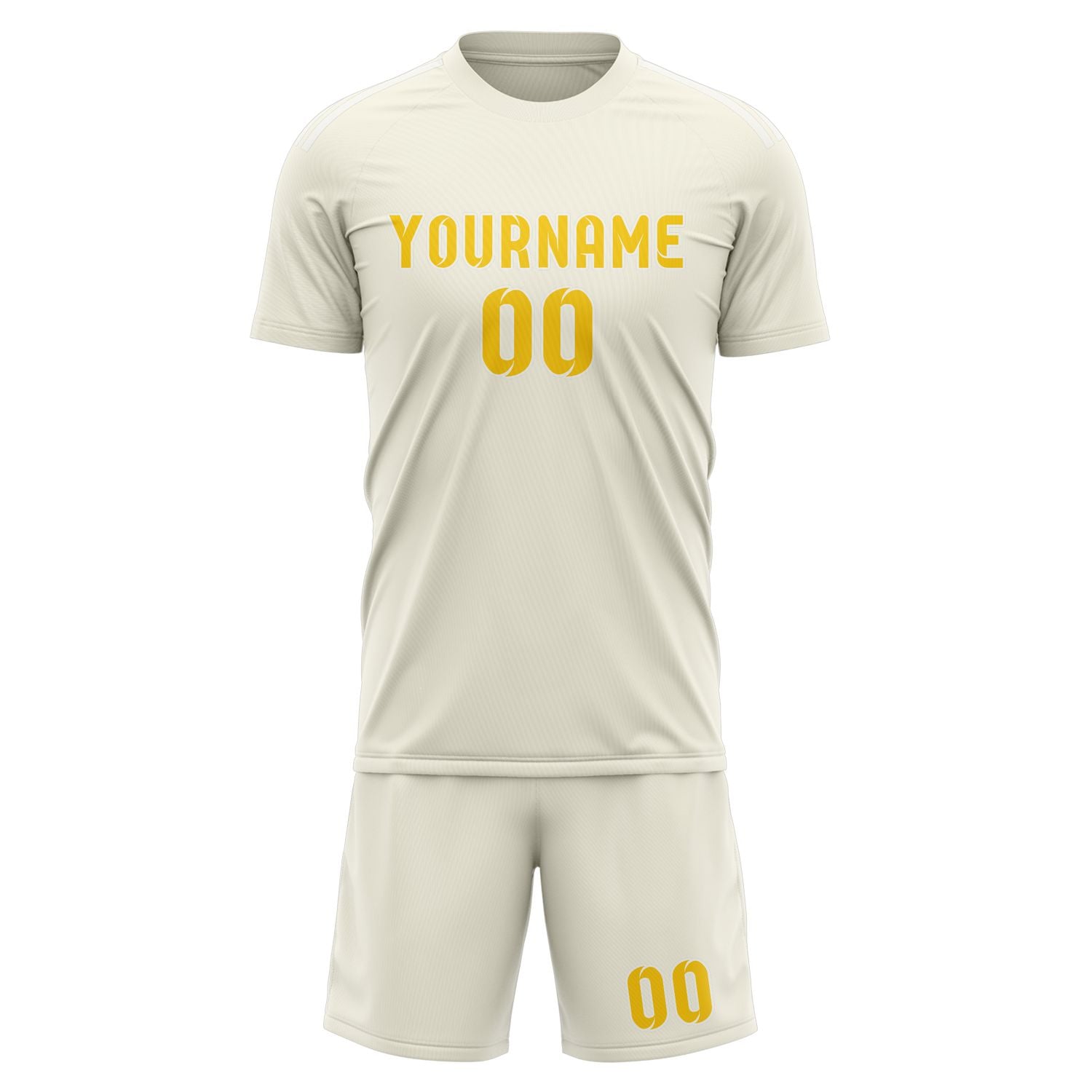 Custom Cream Gold Soccer Set