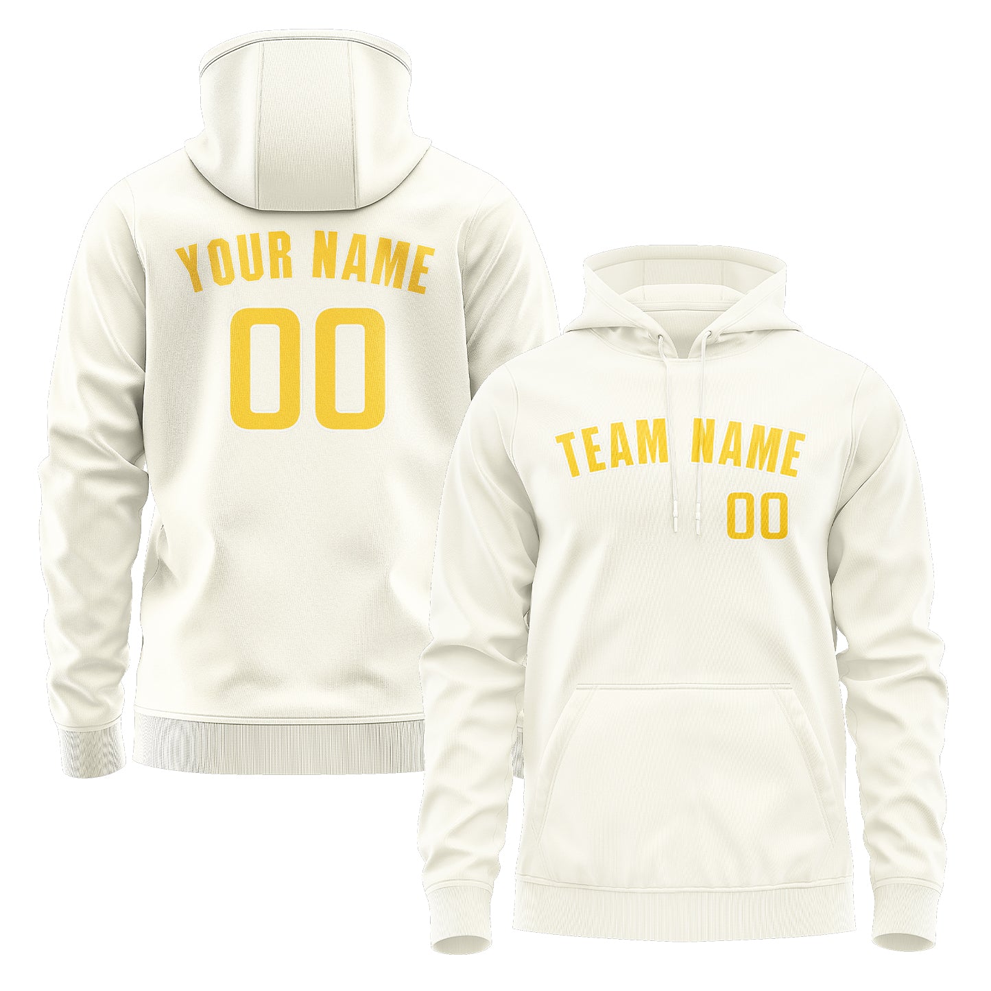 Custom Cream Gold Hoodie