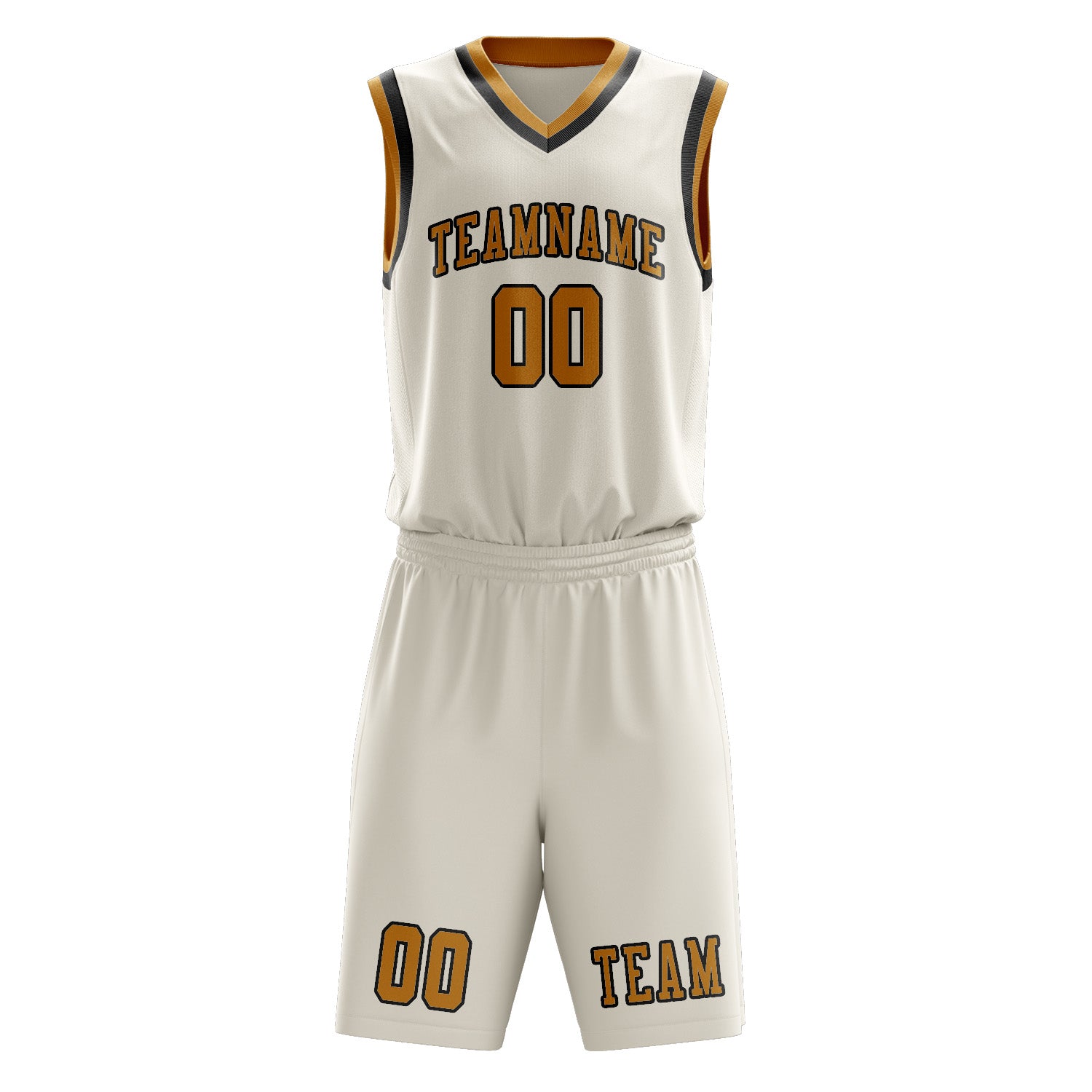 Custom Cream Yellow Basketball Set