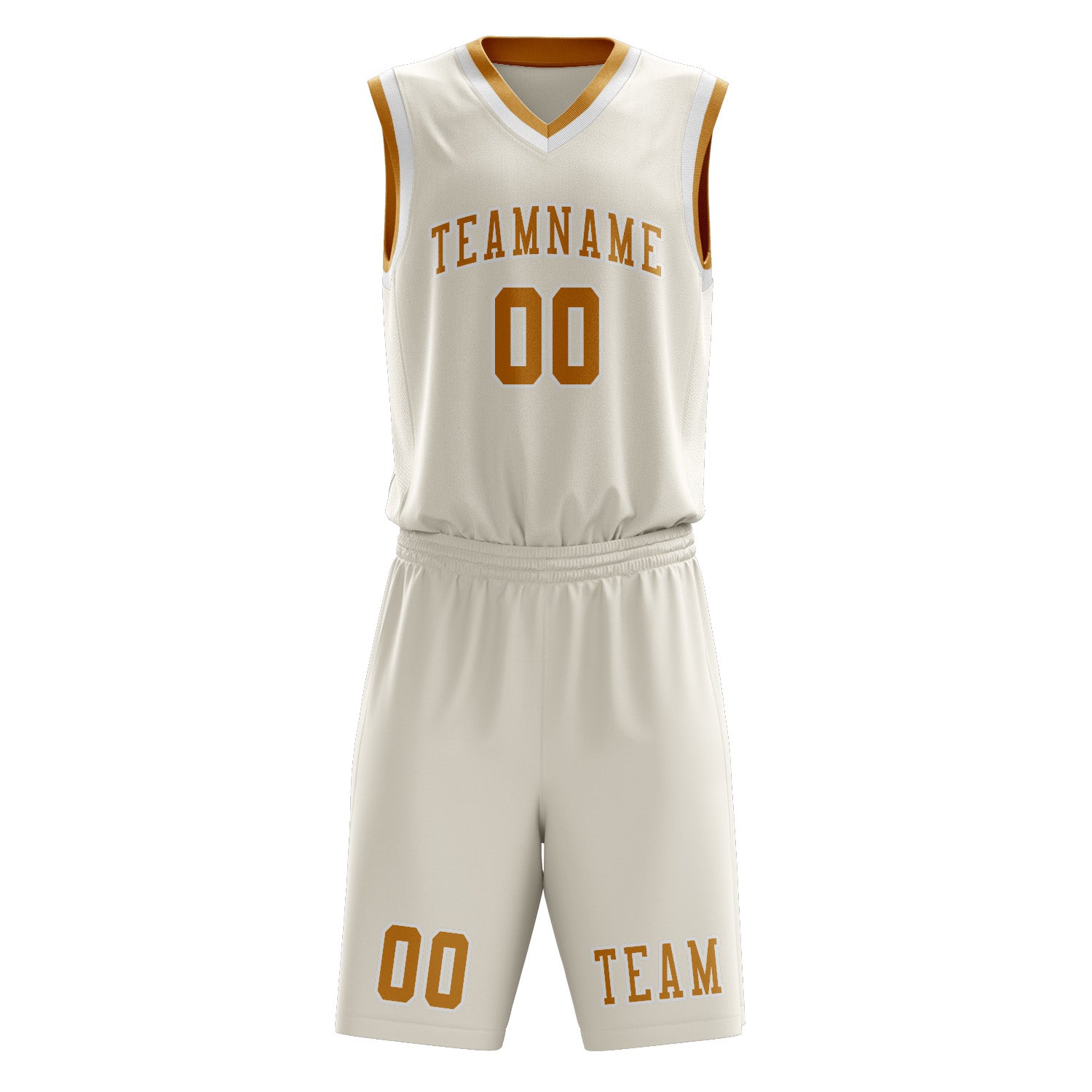 Custom Cream Yellow Basketball Set