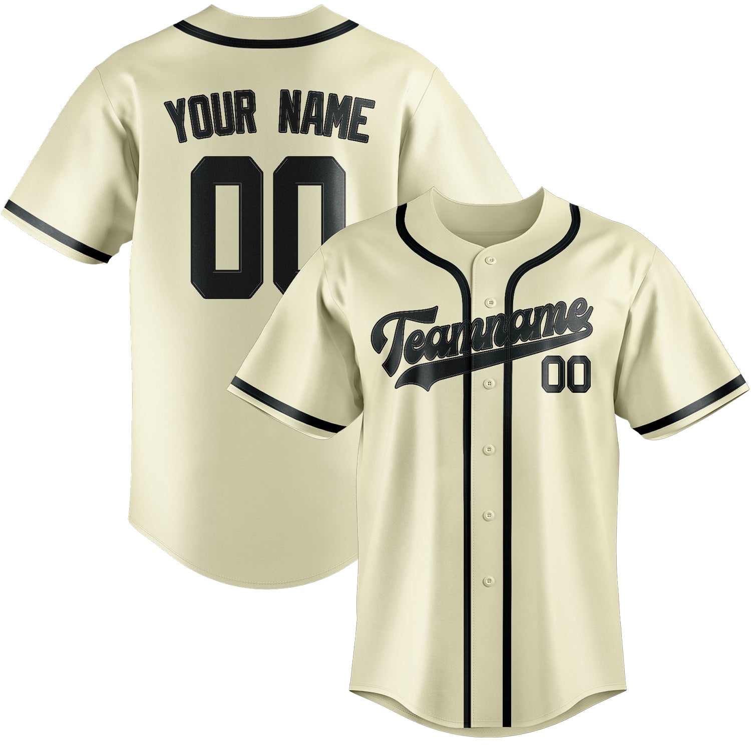 Custom Cream Dark Grey Baseball Jersey
