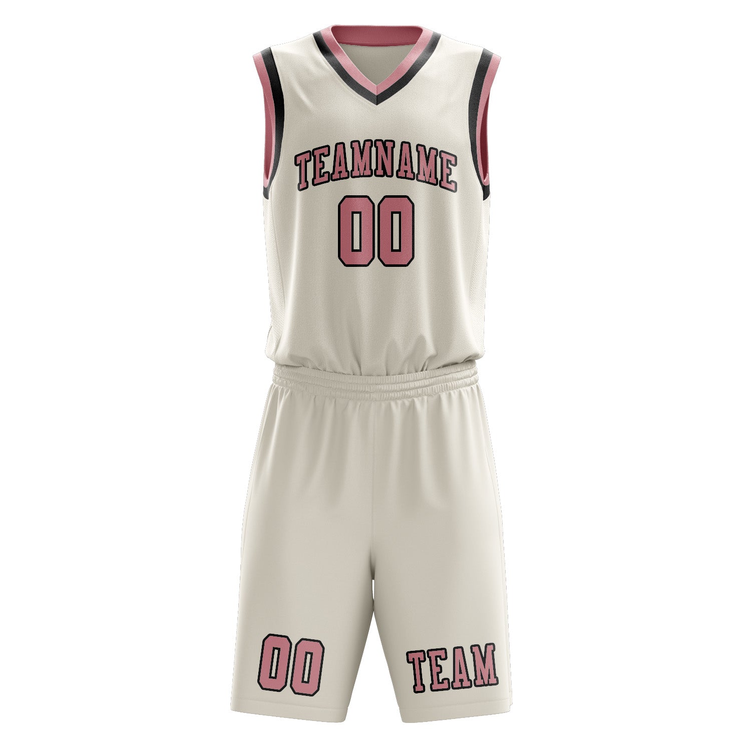 Custom Cream Light Pink Basketball Set