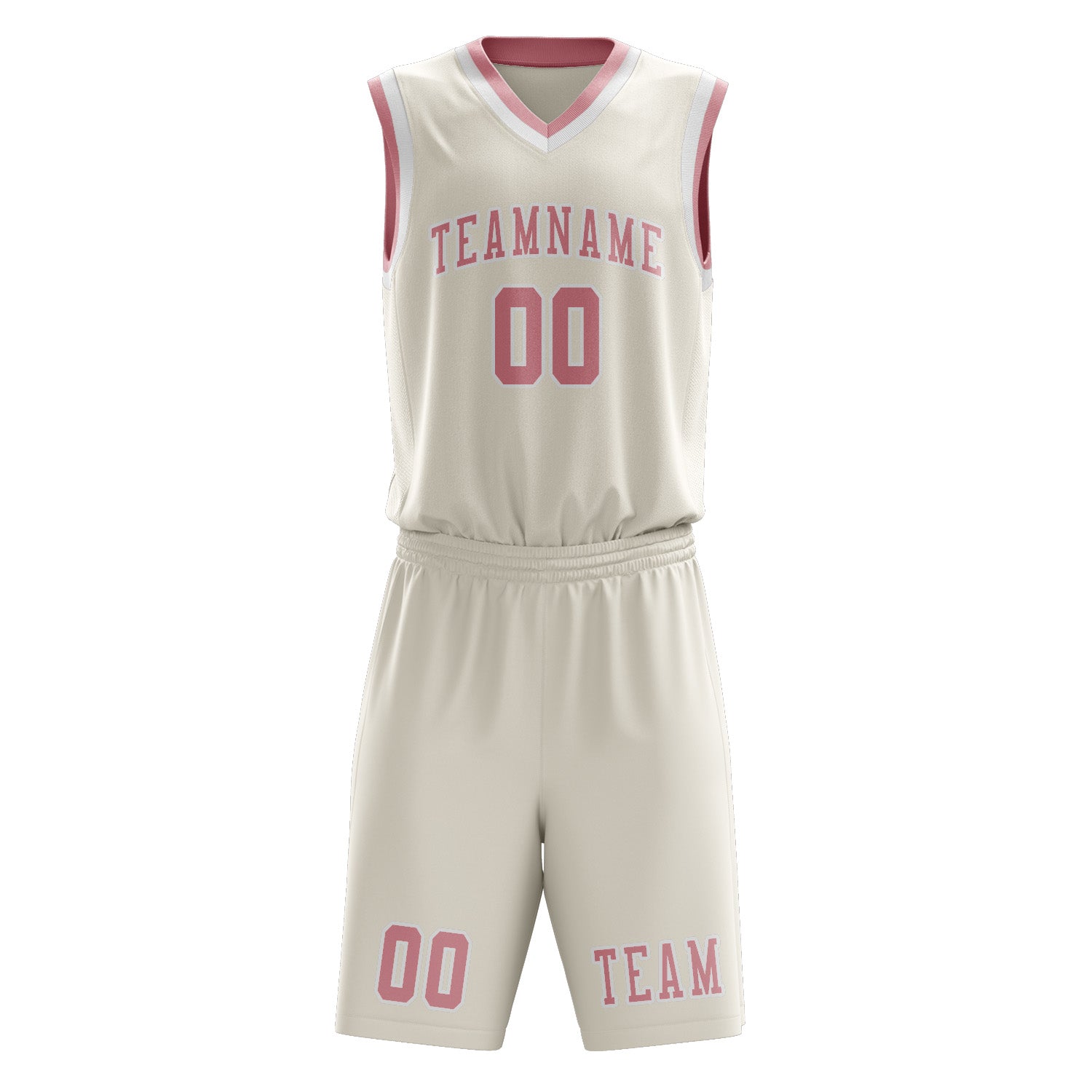 Custom Cream Light Pink Basketball Set