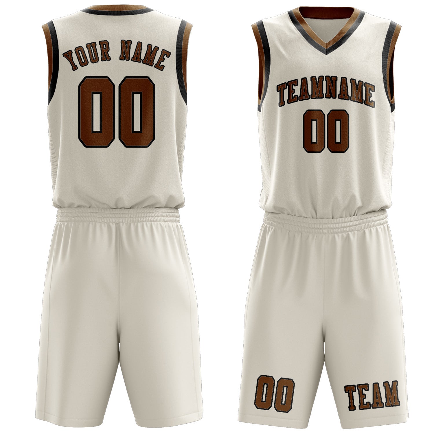 Custom Cream Khaki Basketball Set