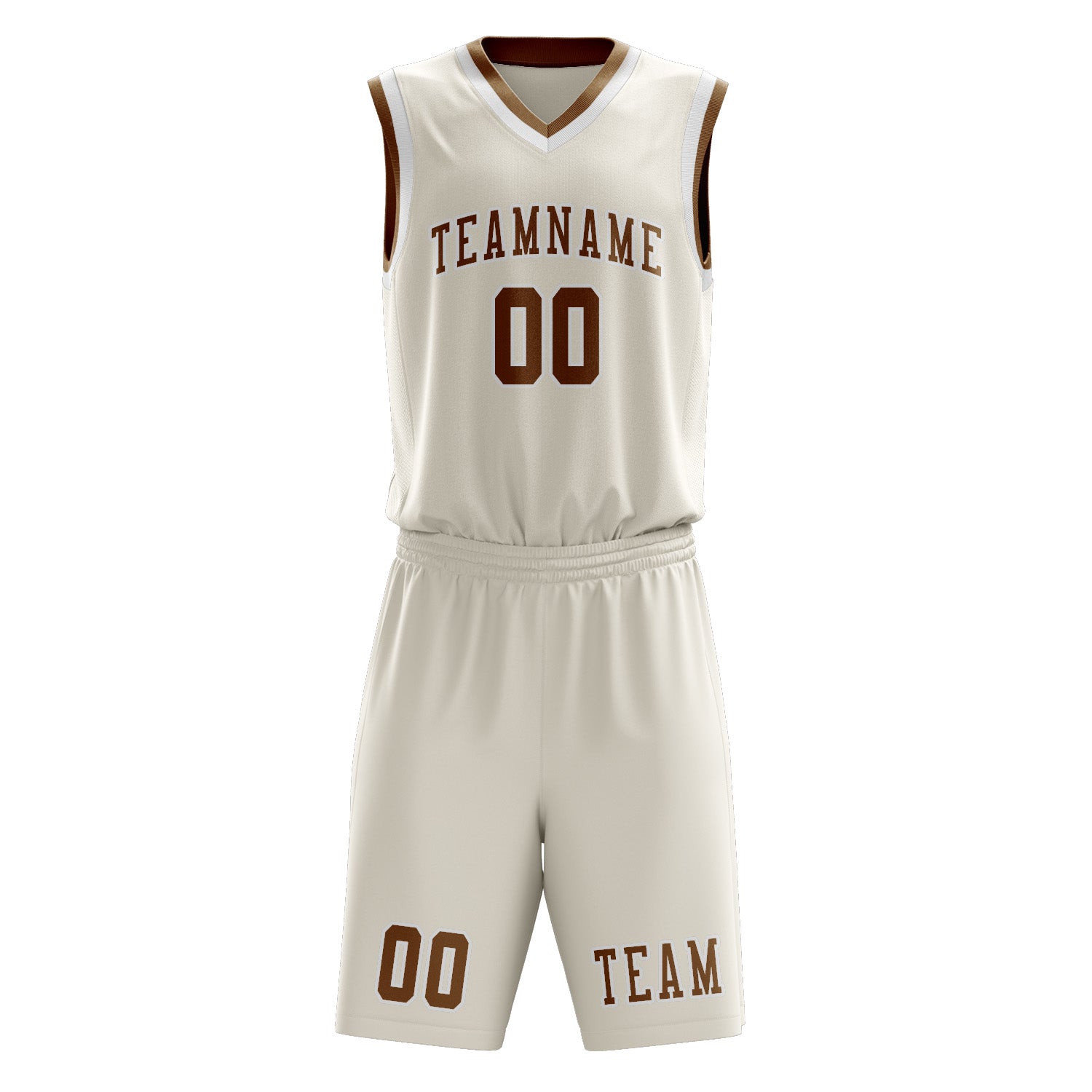 Custom Cream Khaki Basketball Set