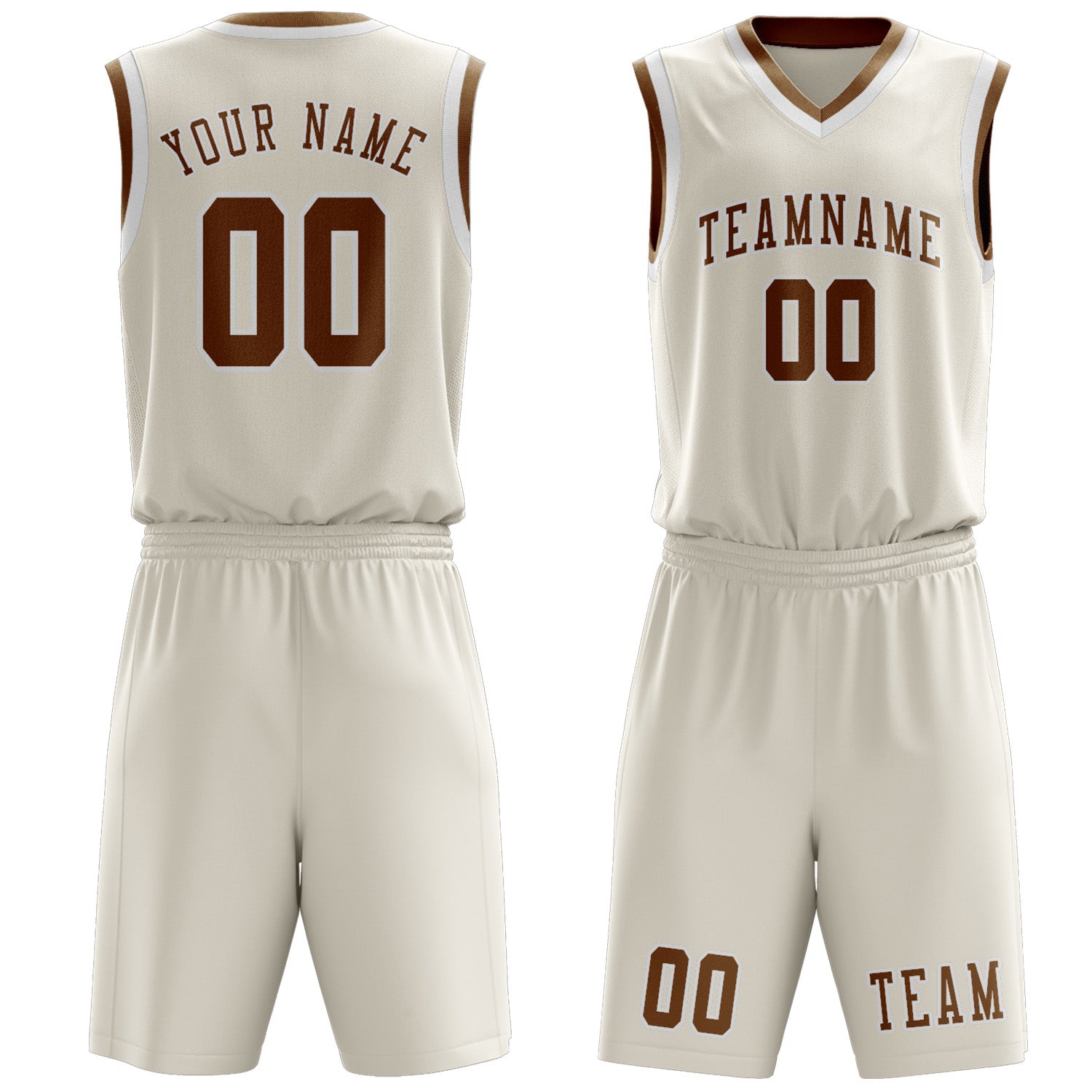 Custom Cream Khaki Basketball Set