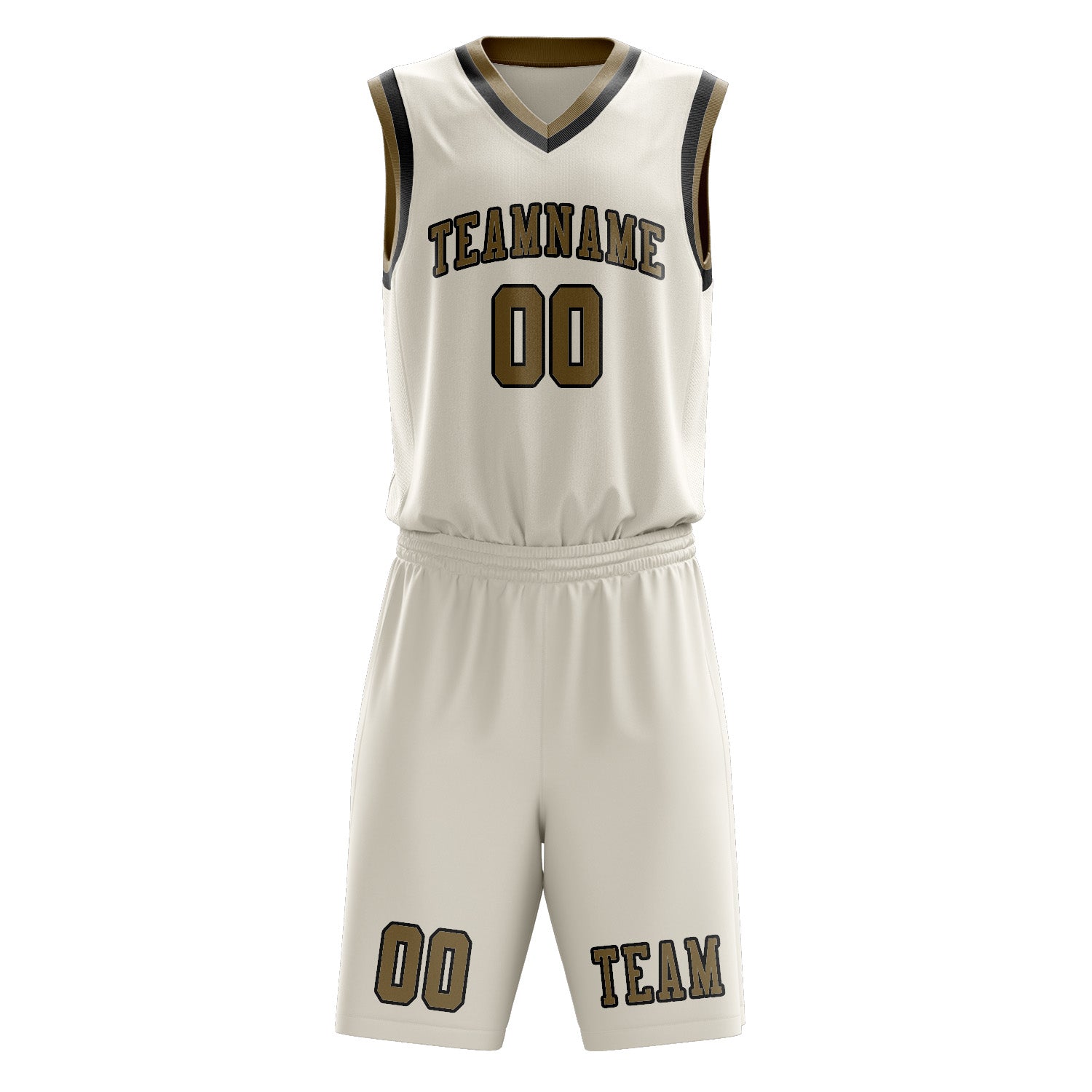 Custom Cream Light Khaki Basketball Set