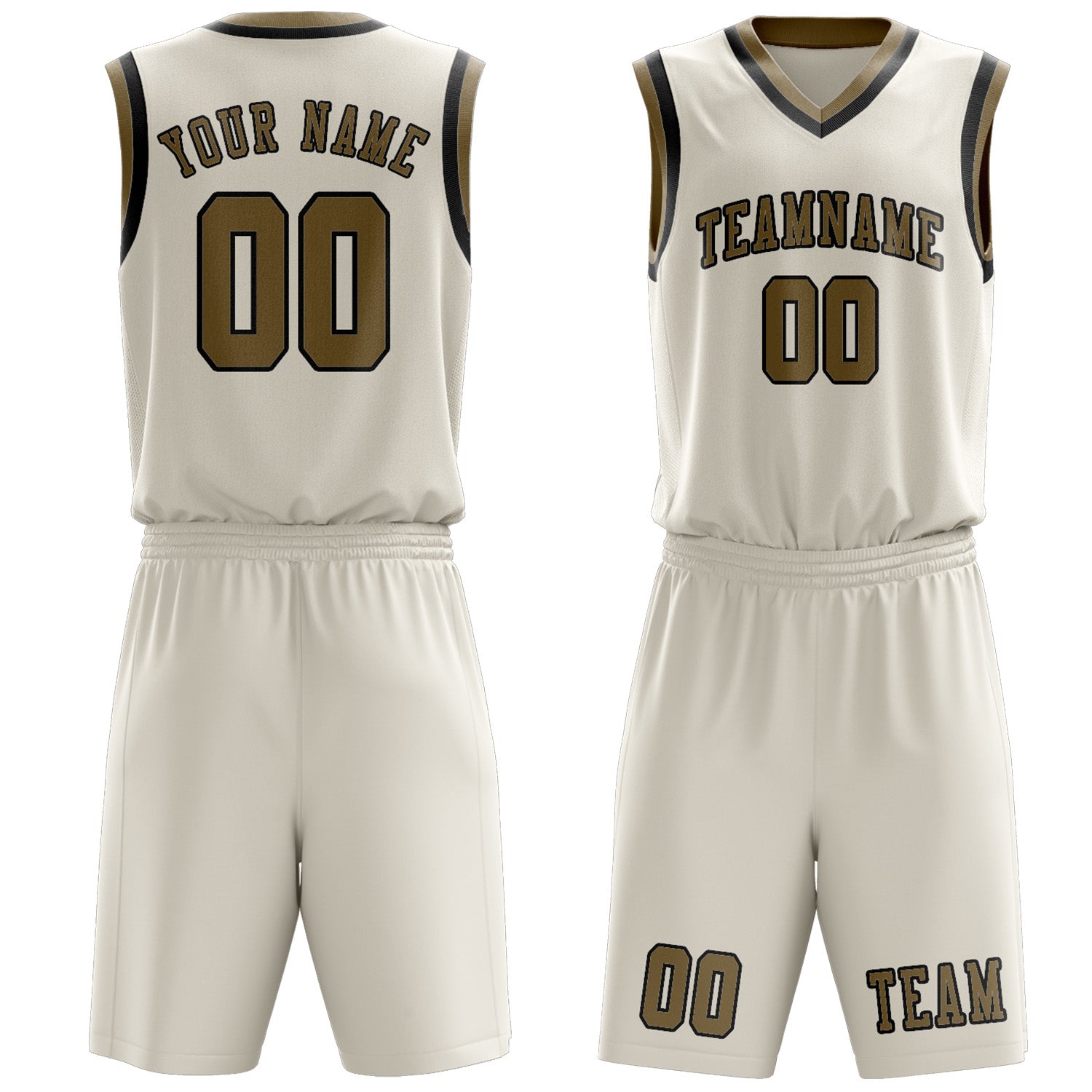 Custom Cream Light Khaki Basketball Set