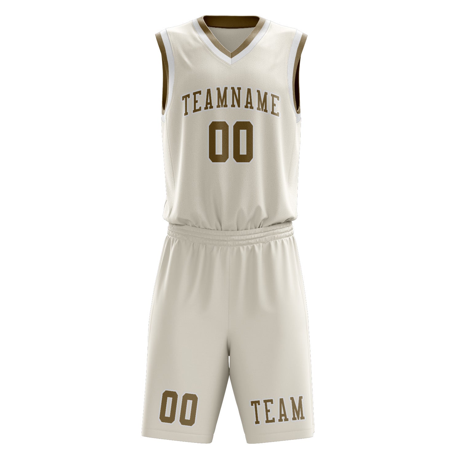 Custom Cream Light Khaki Basketball Set