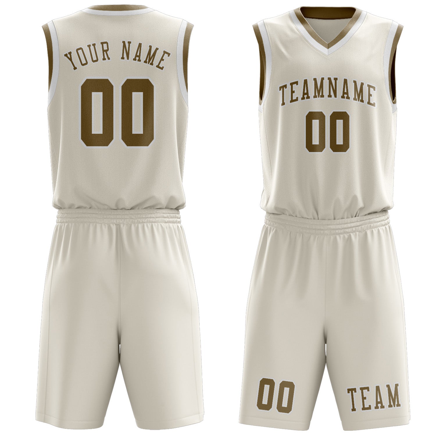 Custom Cream Light Khaki Basketball Set