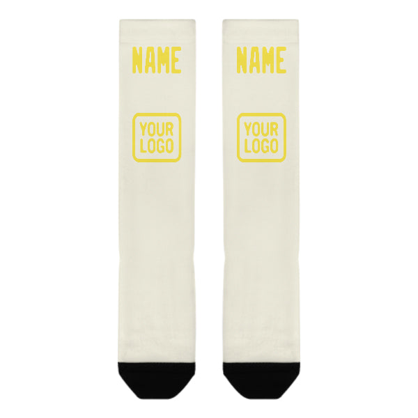 Custom Cream Light Yellow Knee-High Sock