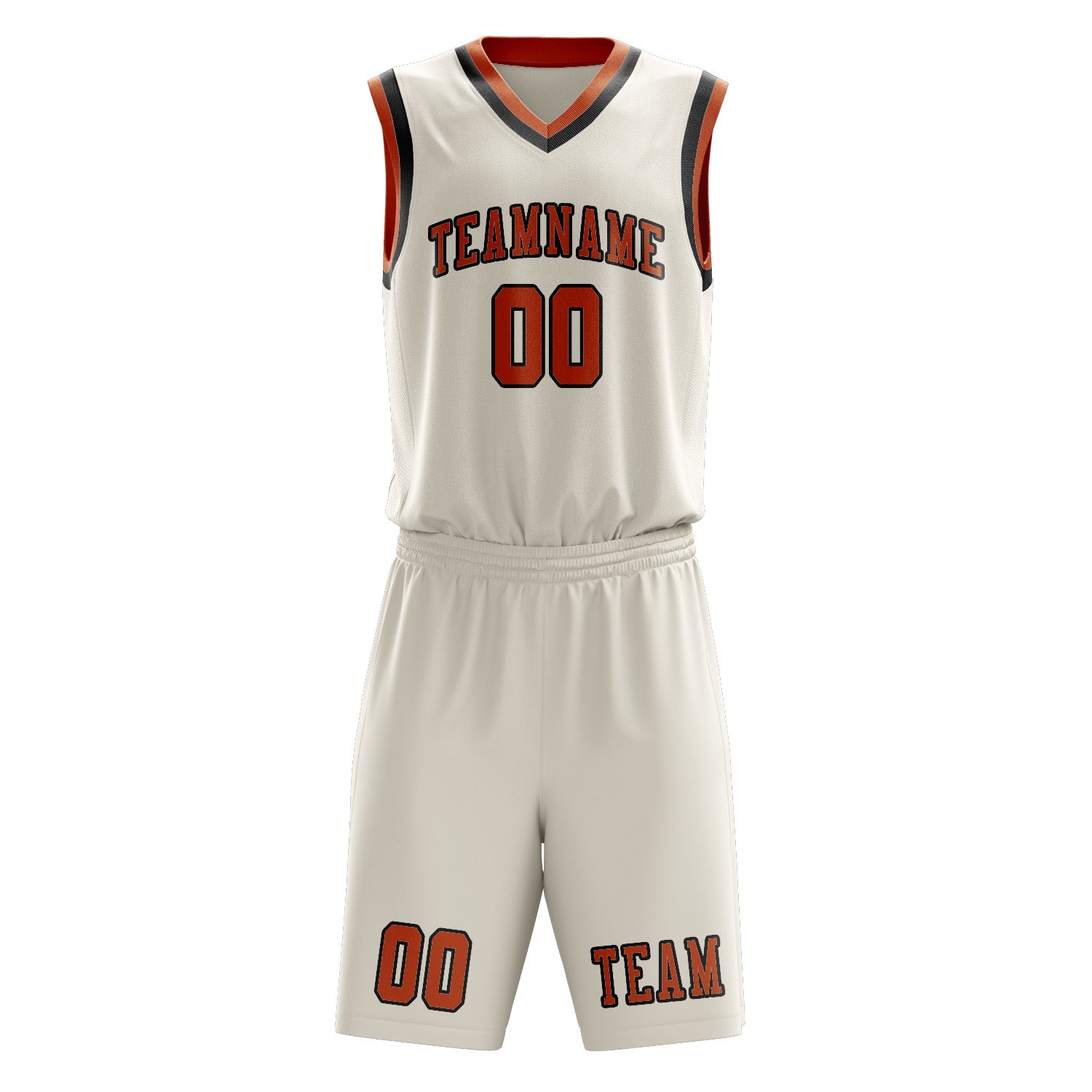 Custom Cream Orange Basketball Set