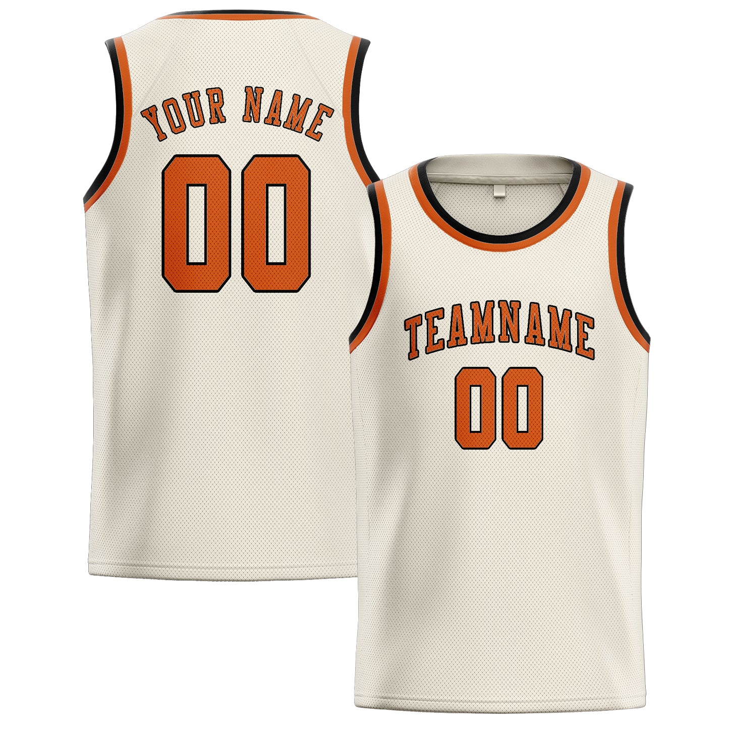 Custom Cream Orange Basketball Jersey