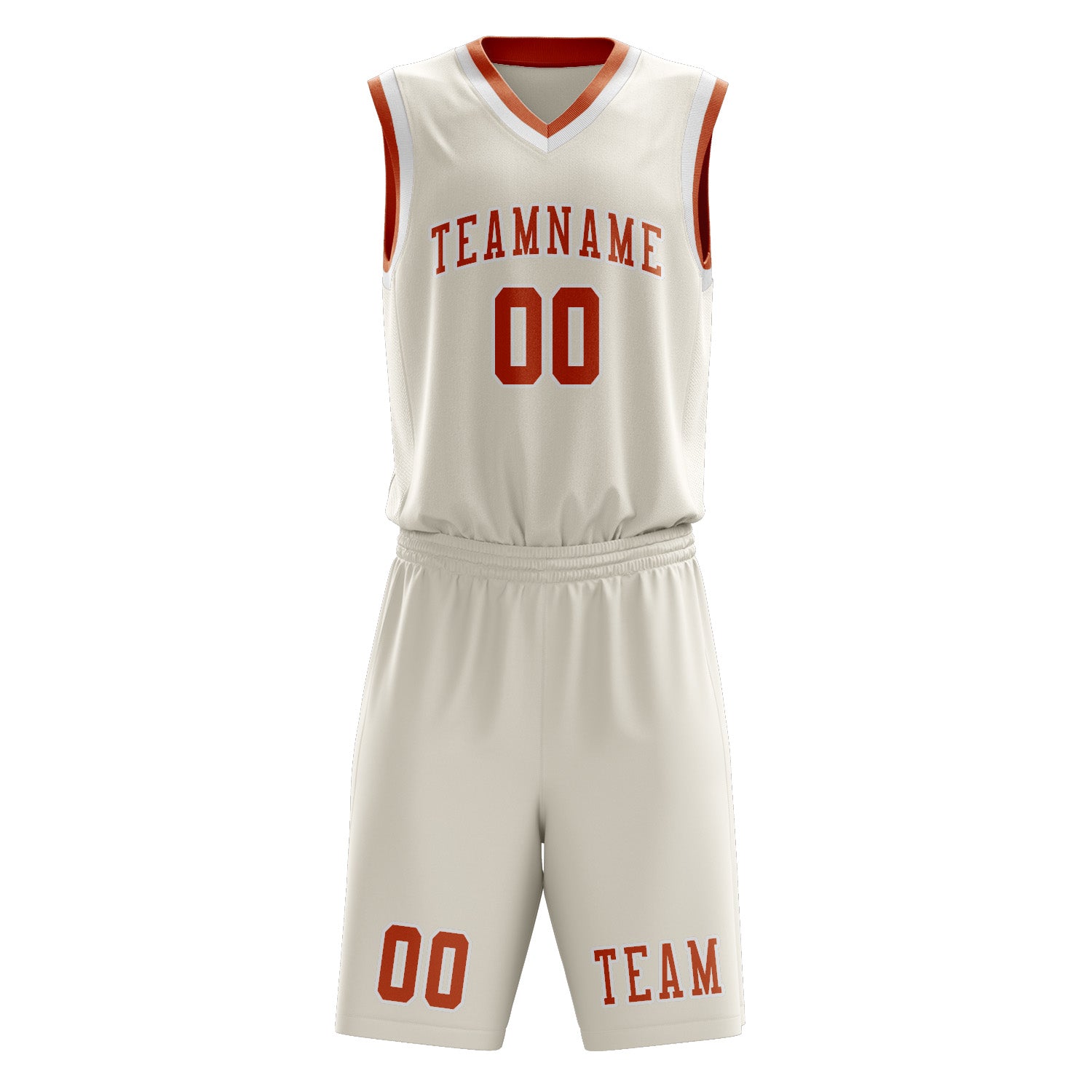 Custom Cream Orange Basketball Set