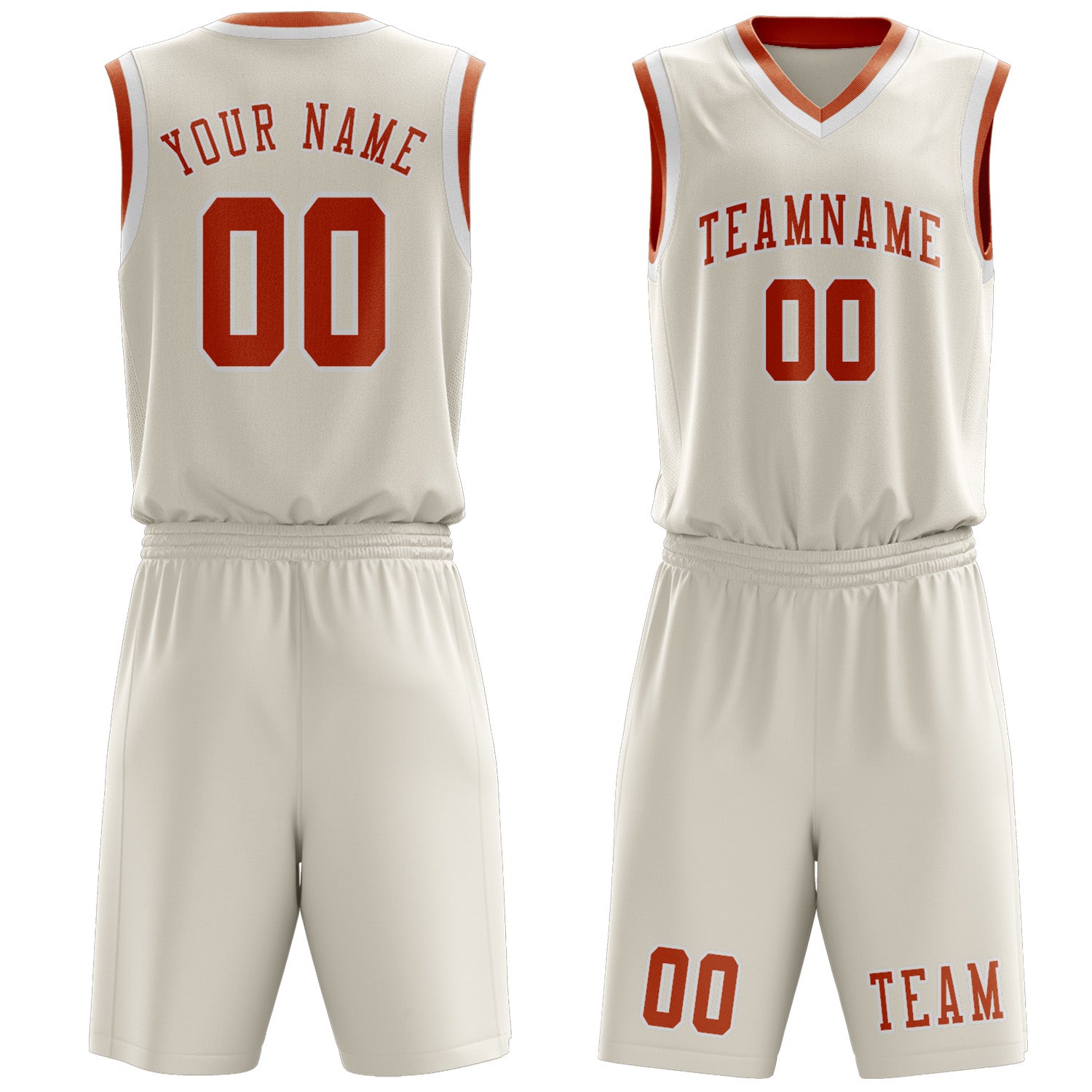 Custom Cream Orange Basketball Set
