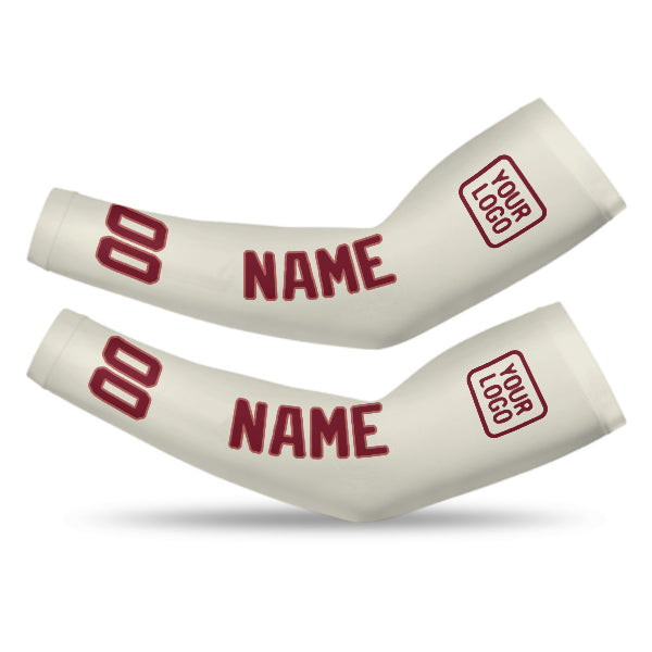 Custom Cream Crimson Red Arm Sleeve