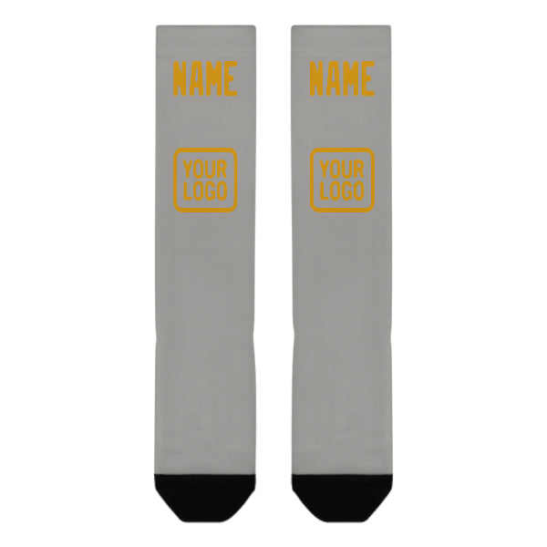 Custom Gray Yellow Knee-High Sock