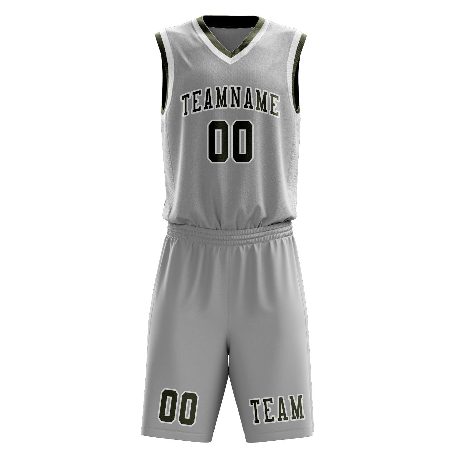 Custom Gray Olive Basketball Set