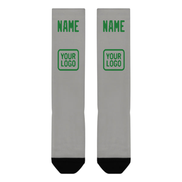 Custom Gray Emerald Green Knee-High Sock