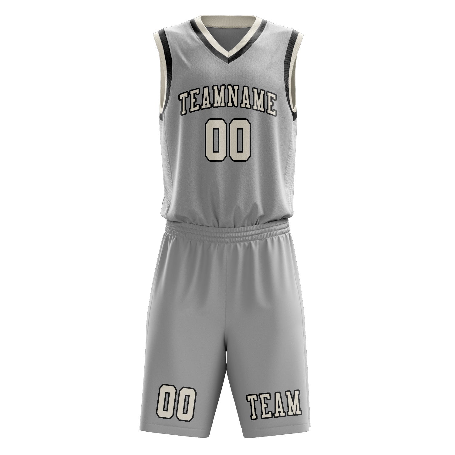 Custom Gray Cream Basketball Set