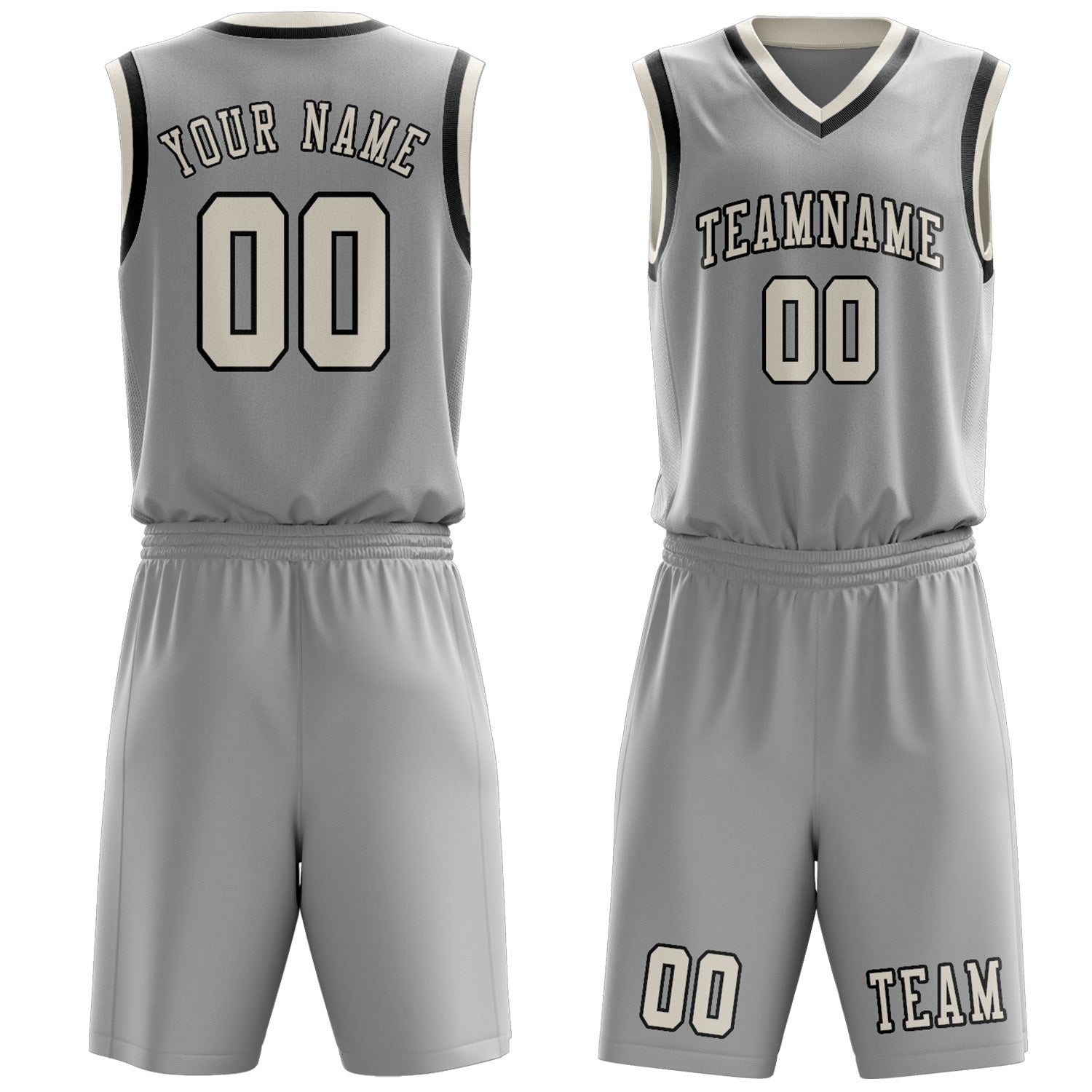 Custom Gray Cream Basketball Set