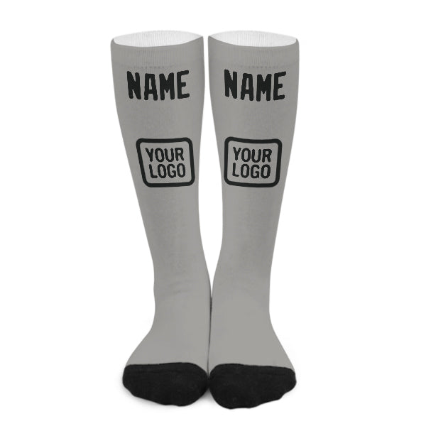 Custom Gray Black Knee-High Sock