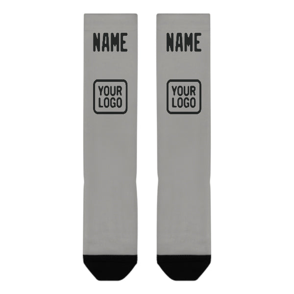 Custom Gray Black Knee-High Sock