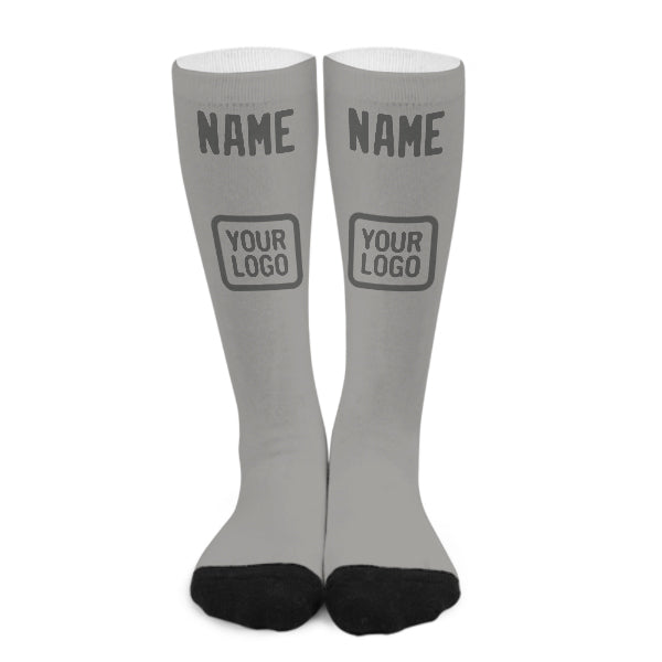 Custom Gray Dark Grey Knee-High Sock