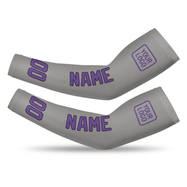 Custom Gray Light Purple Arm Sleeve