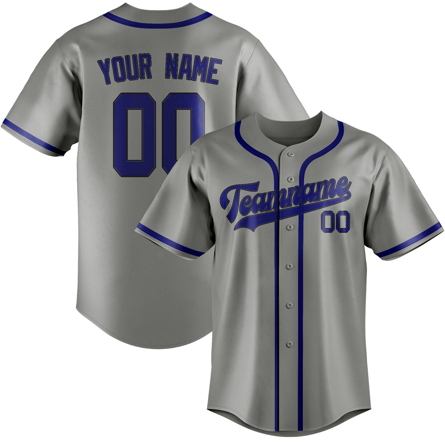Custom Gray Sky Blue Baseball Jersey