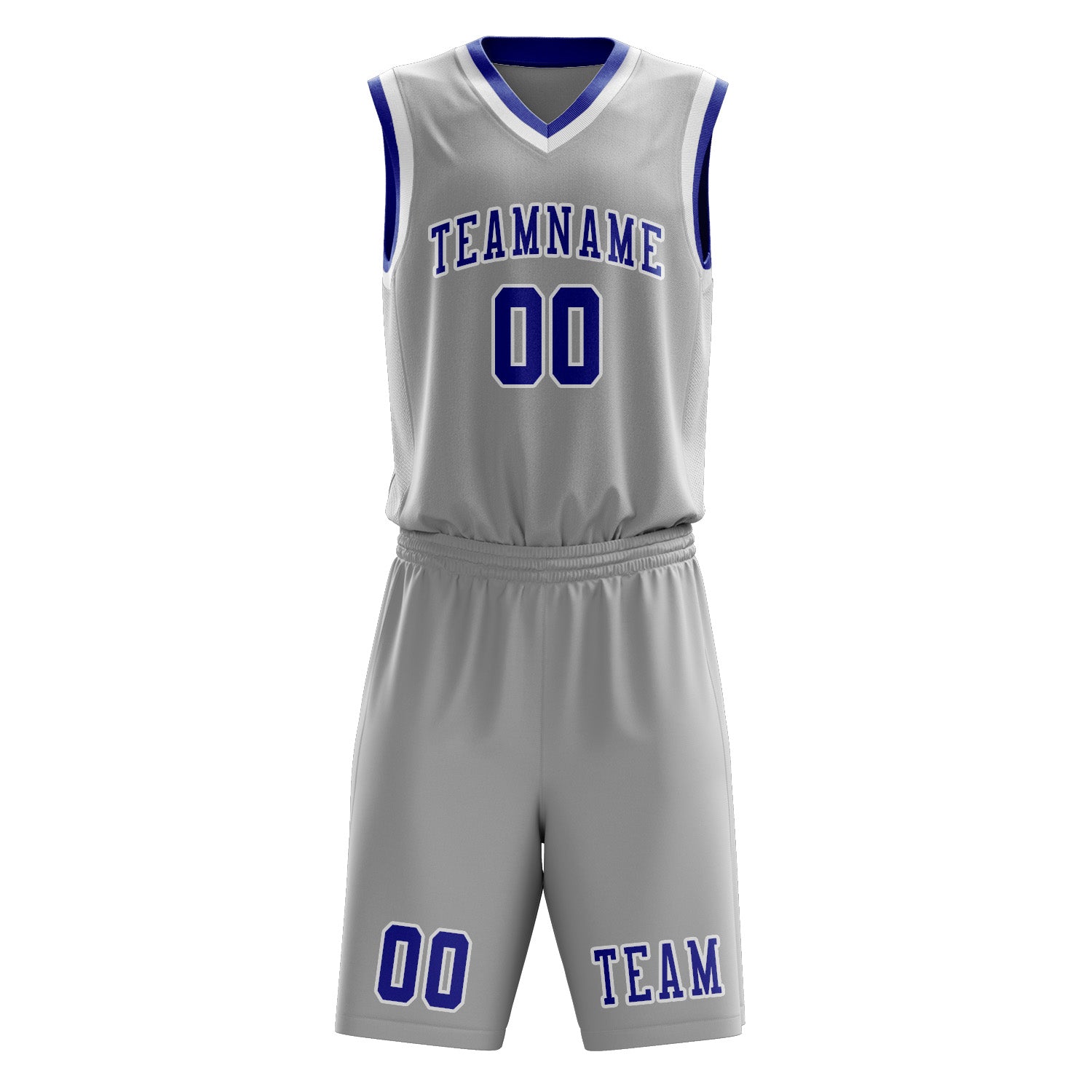 Custom Gray Sky Blue Basketball Set