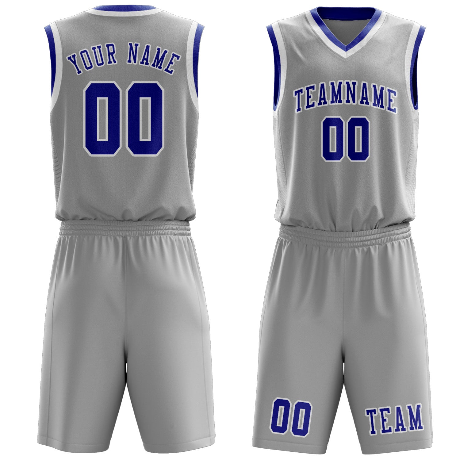 Custom Gray Sky Blue Basketball Set