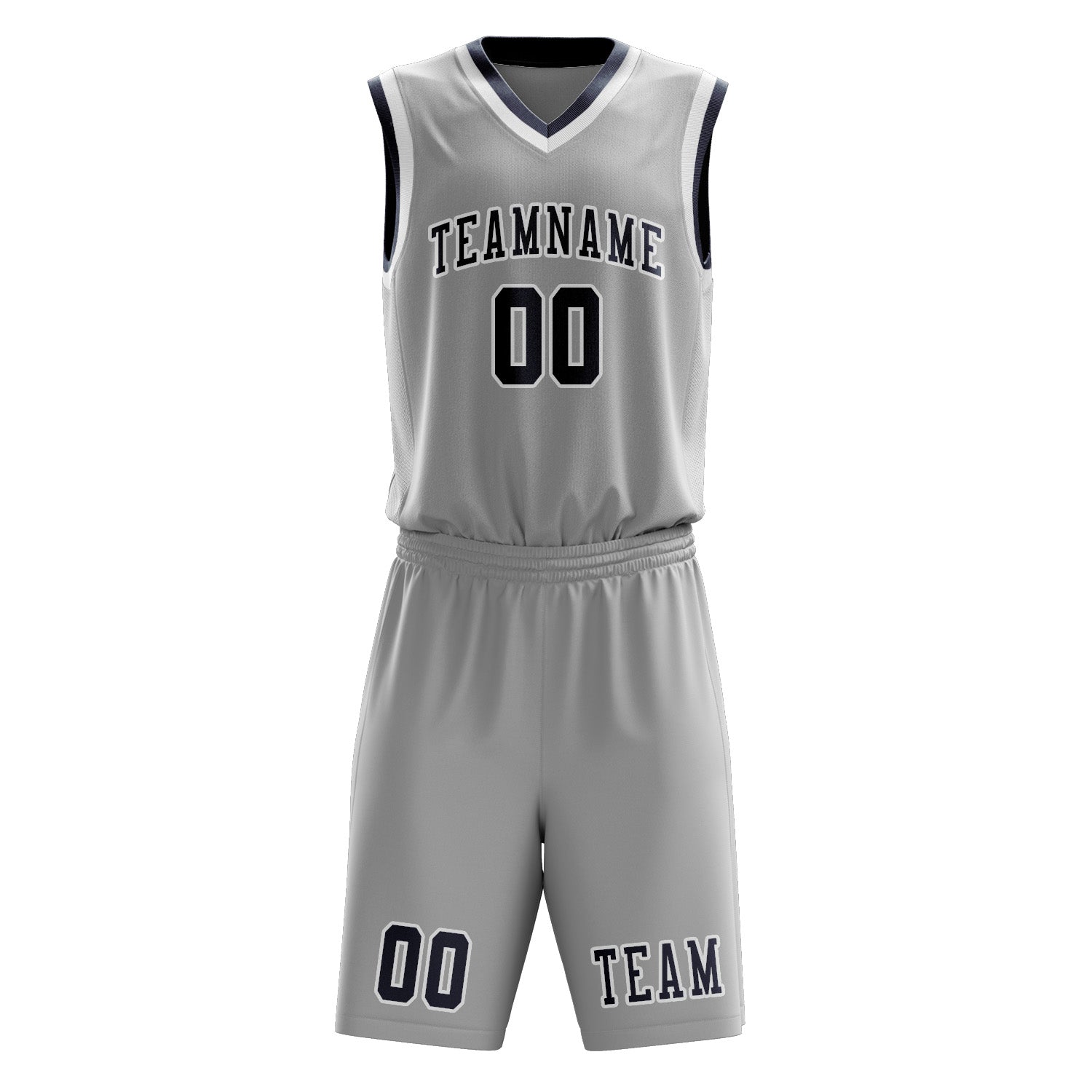 Custom Gray Blue Basketball Set