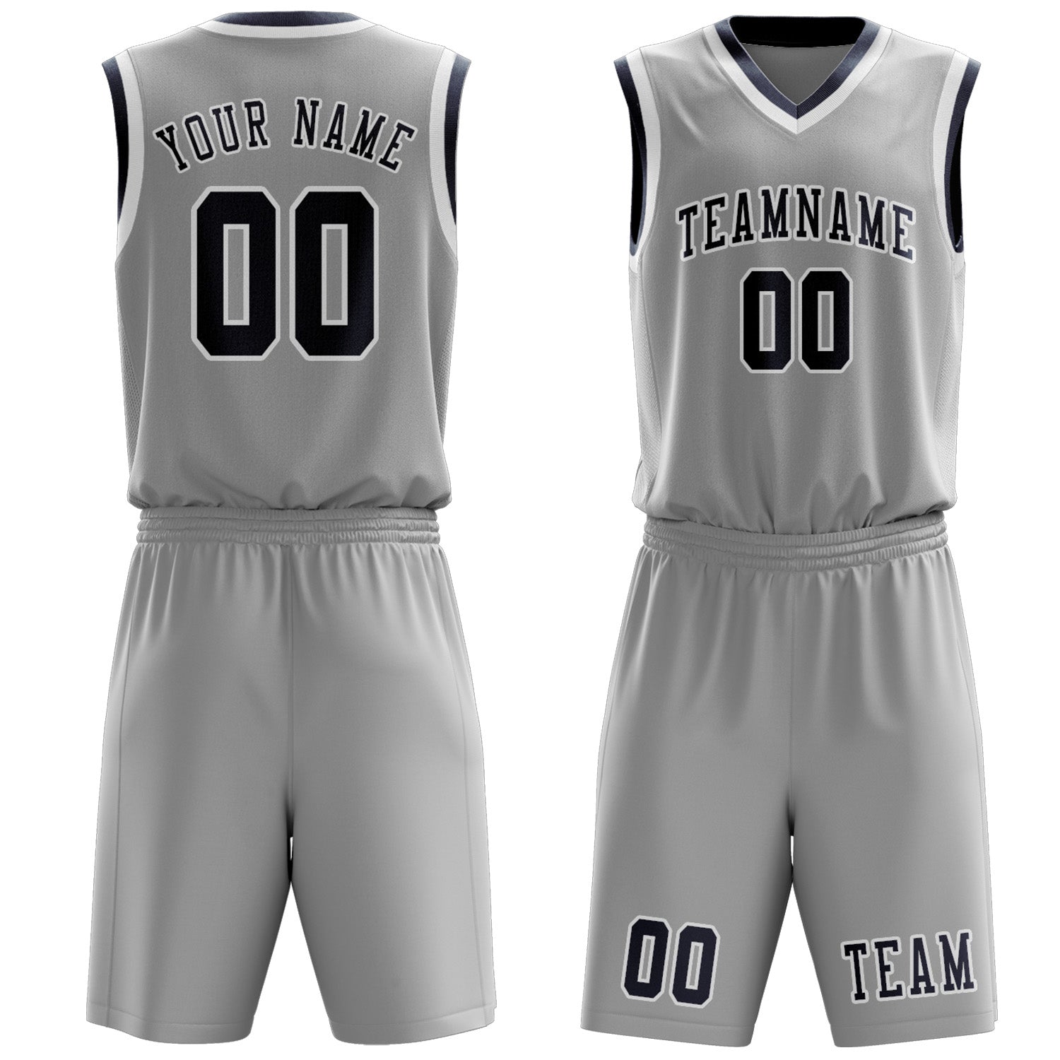 Custom Gray Blue Basketball Set