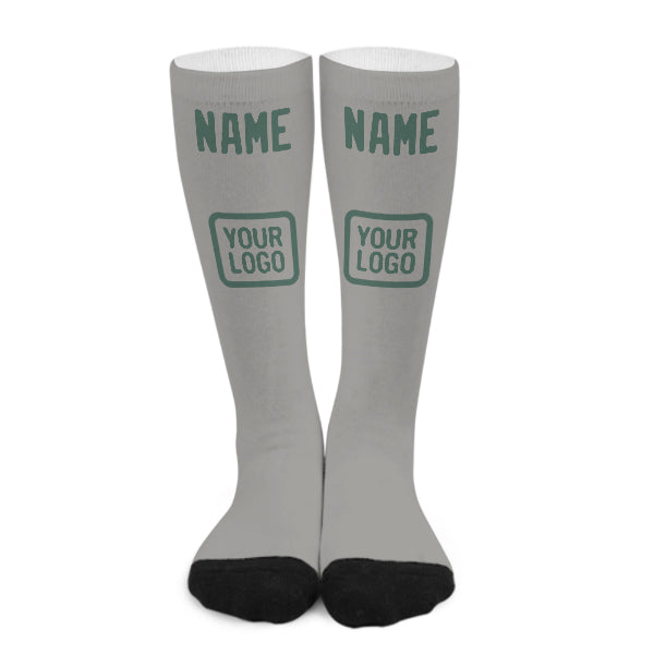 Custom Gray Blue Green Knee-High Sock