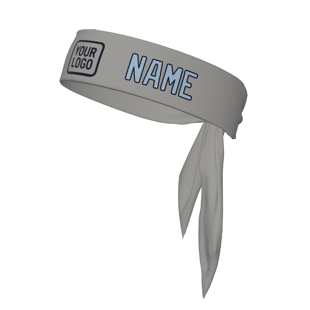 Custom Gray Light Blue Headband