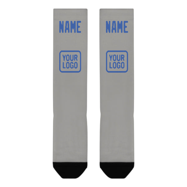 Custom Gray Sky Blue Knee-High Sock